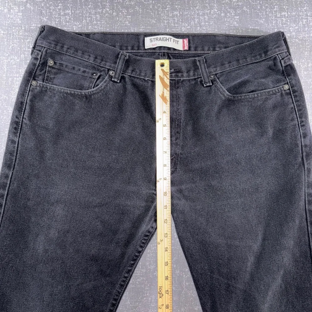 Levis 505 Mens Straight Fit Black Denim Jeans 38x34 Black Made in Mexico